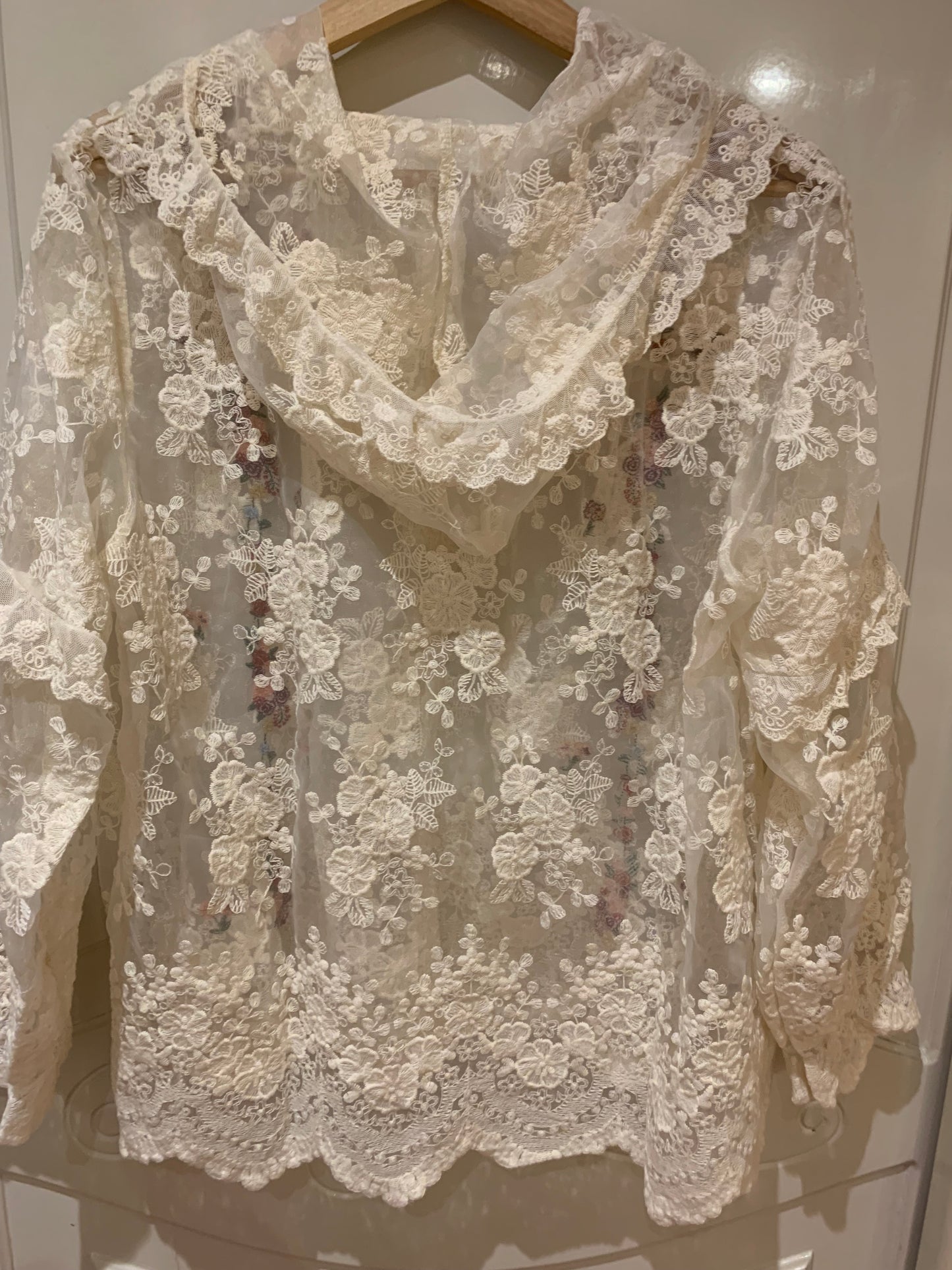 Lace embroidered blouse