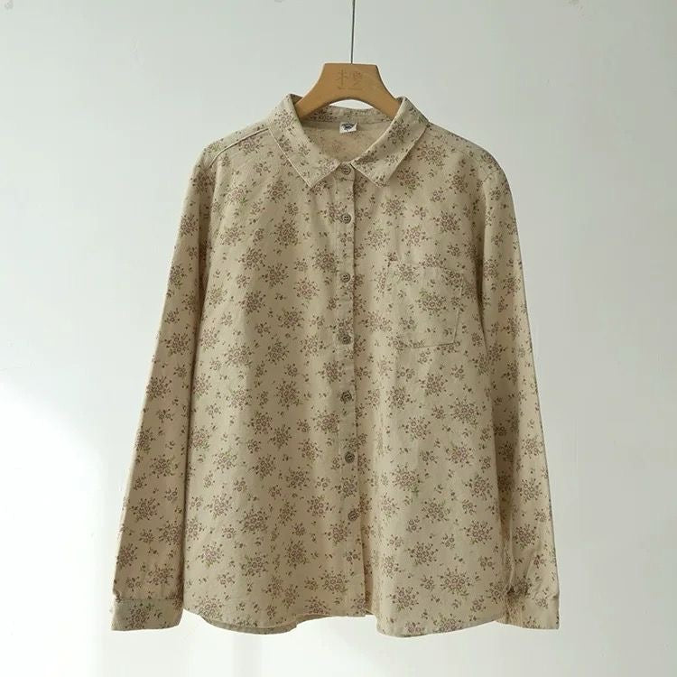 Soft Floral Button-Up Blouses