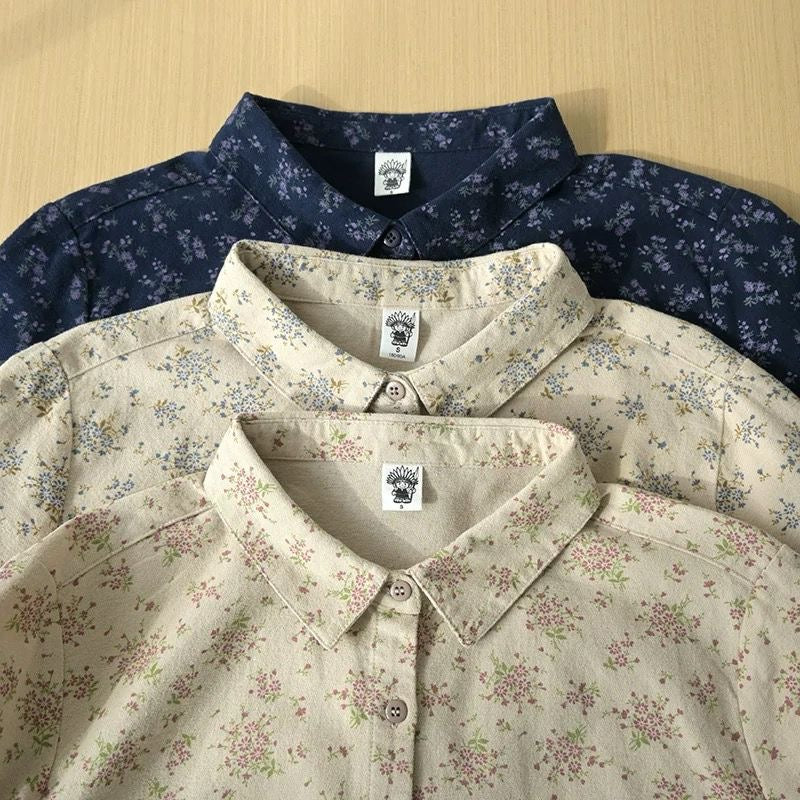 Soft Floral Button-Up Blouses