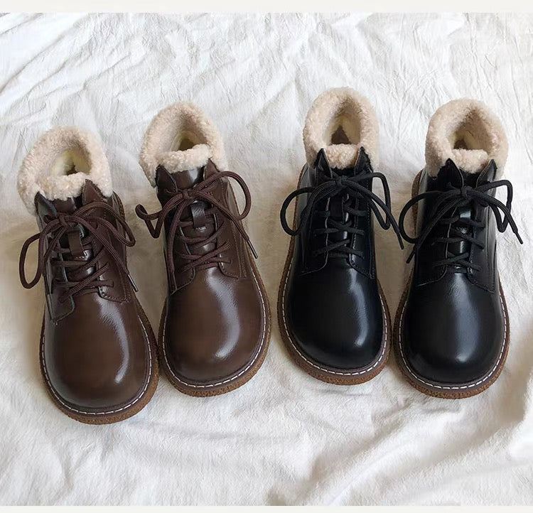 Cozy Lace-Up Boots
