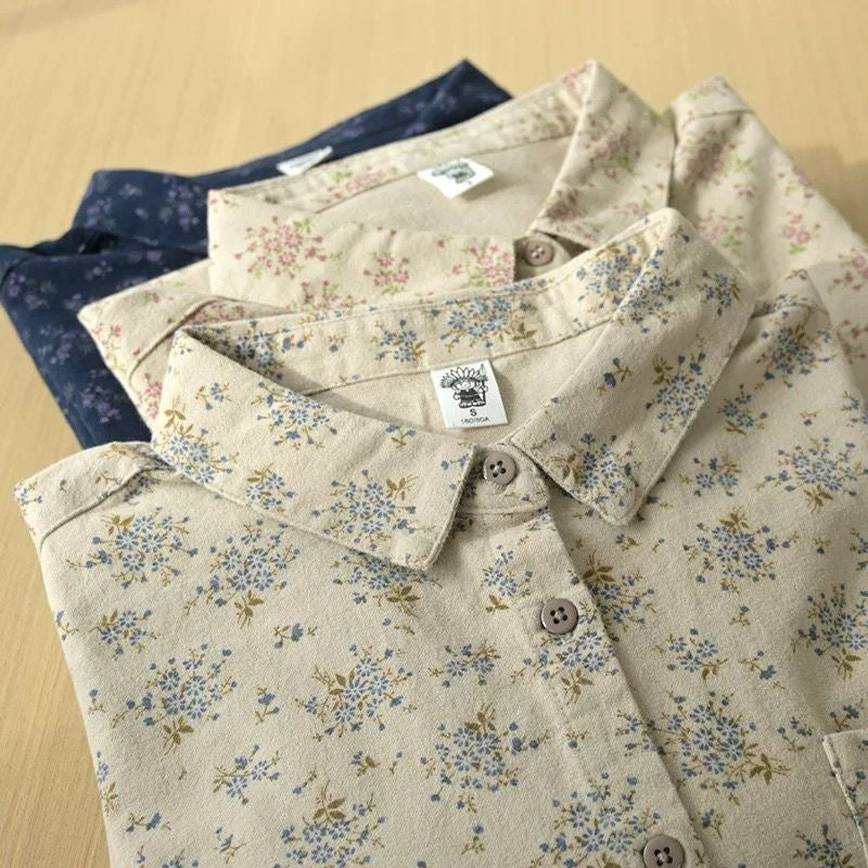 Soft Floral Button-Up Blouses