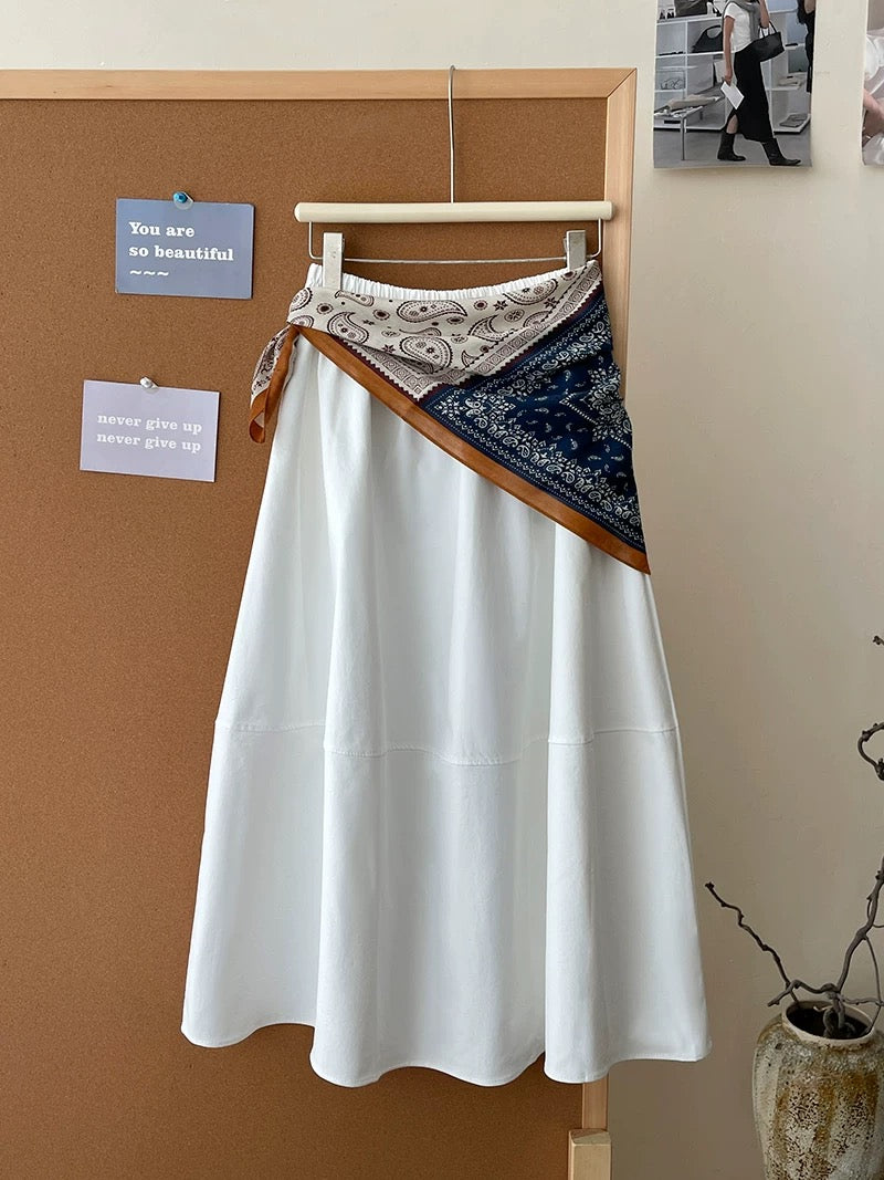 Chic Casual Midi Skirts with Bandana Detail ✨