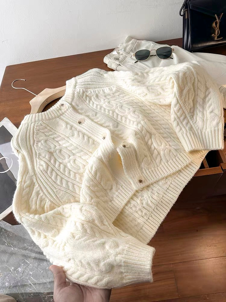 Ivory Cable Knit Vest