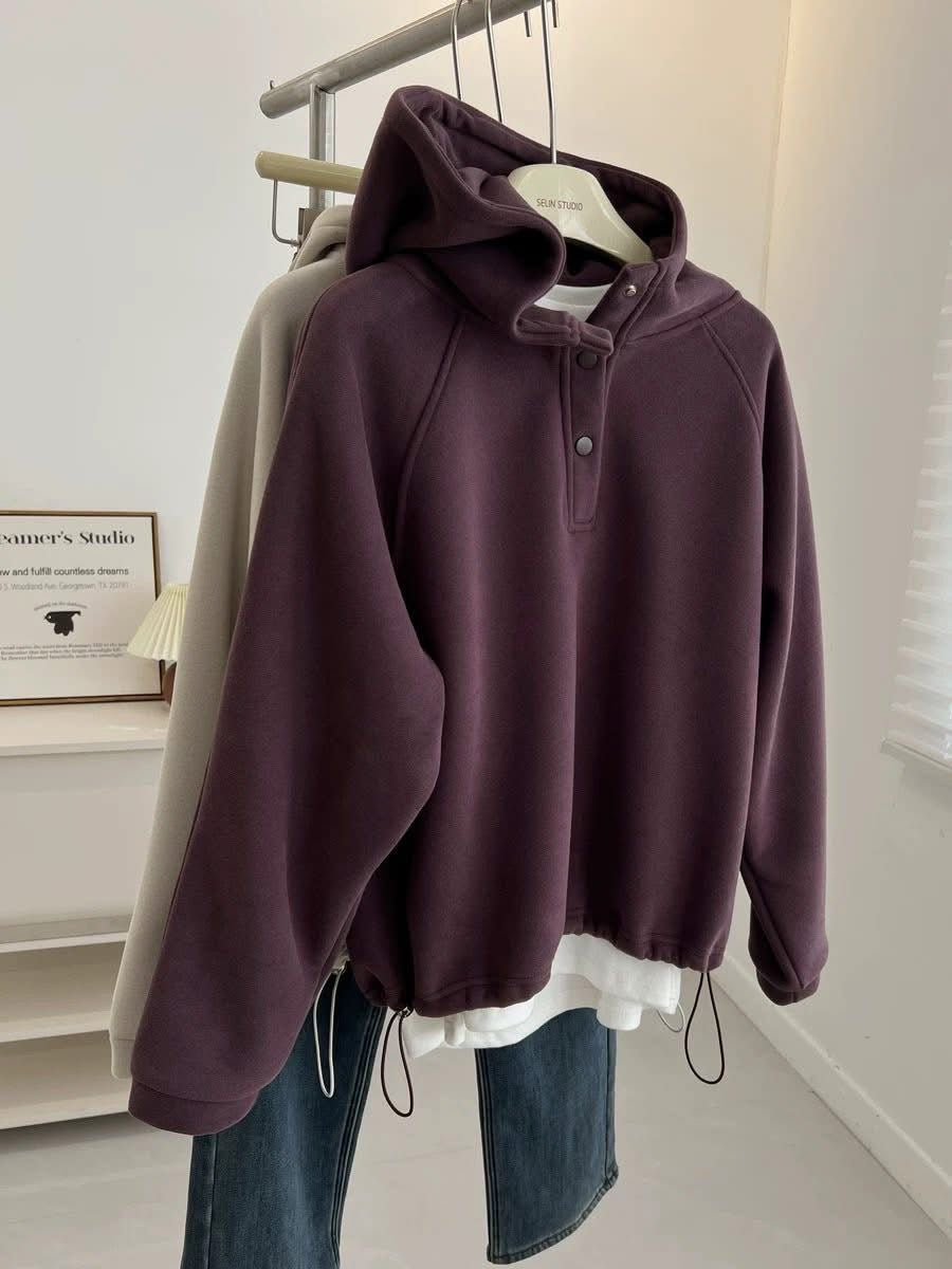 Cozy High-Neck Fleece Hoodie✨