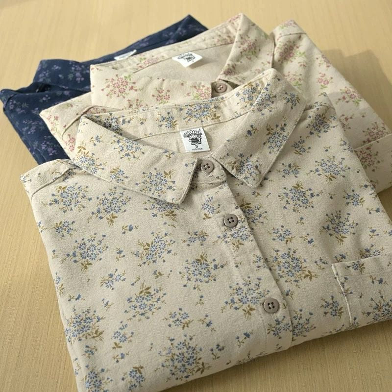 Soft Floral Button-Up Blouses