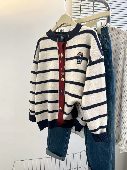 Striped Knit Cardigan