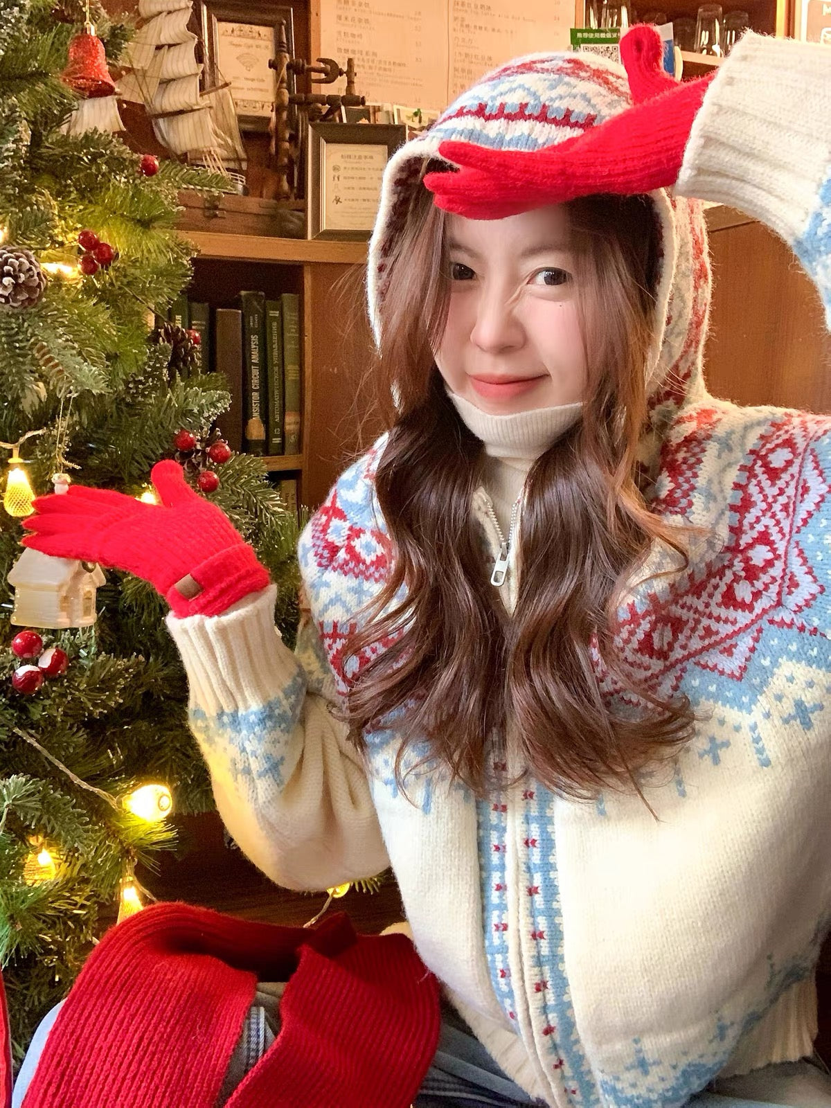 Nordic Cozy Knit Hoodie