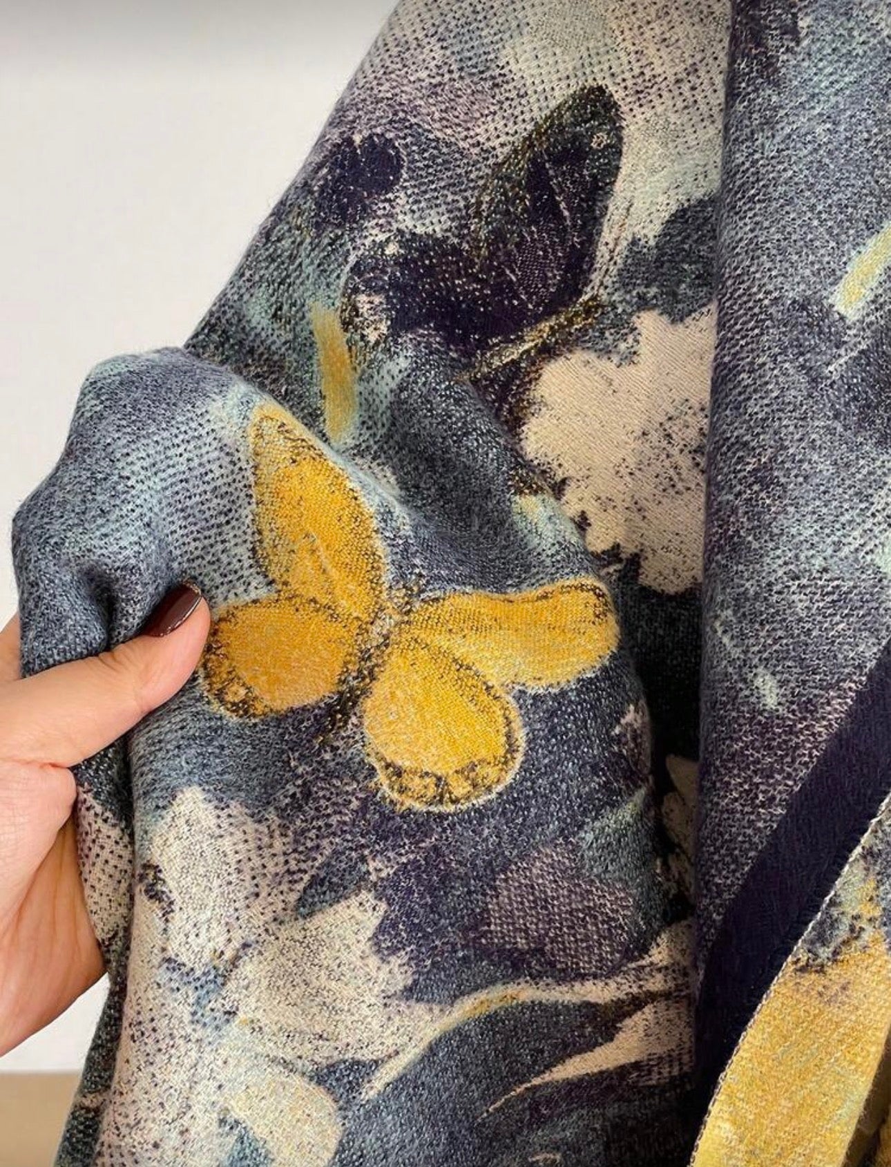 Floral Wool Shawl in Muted Autumn Tones✨