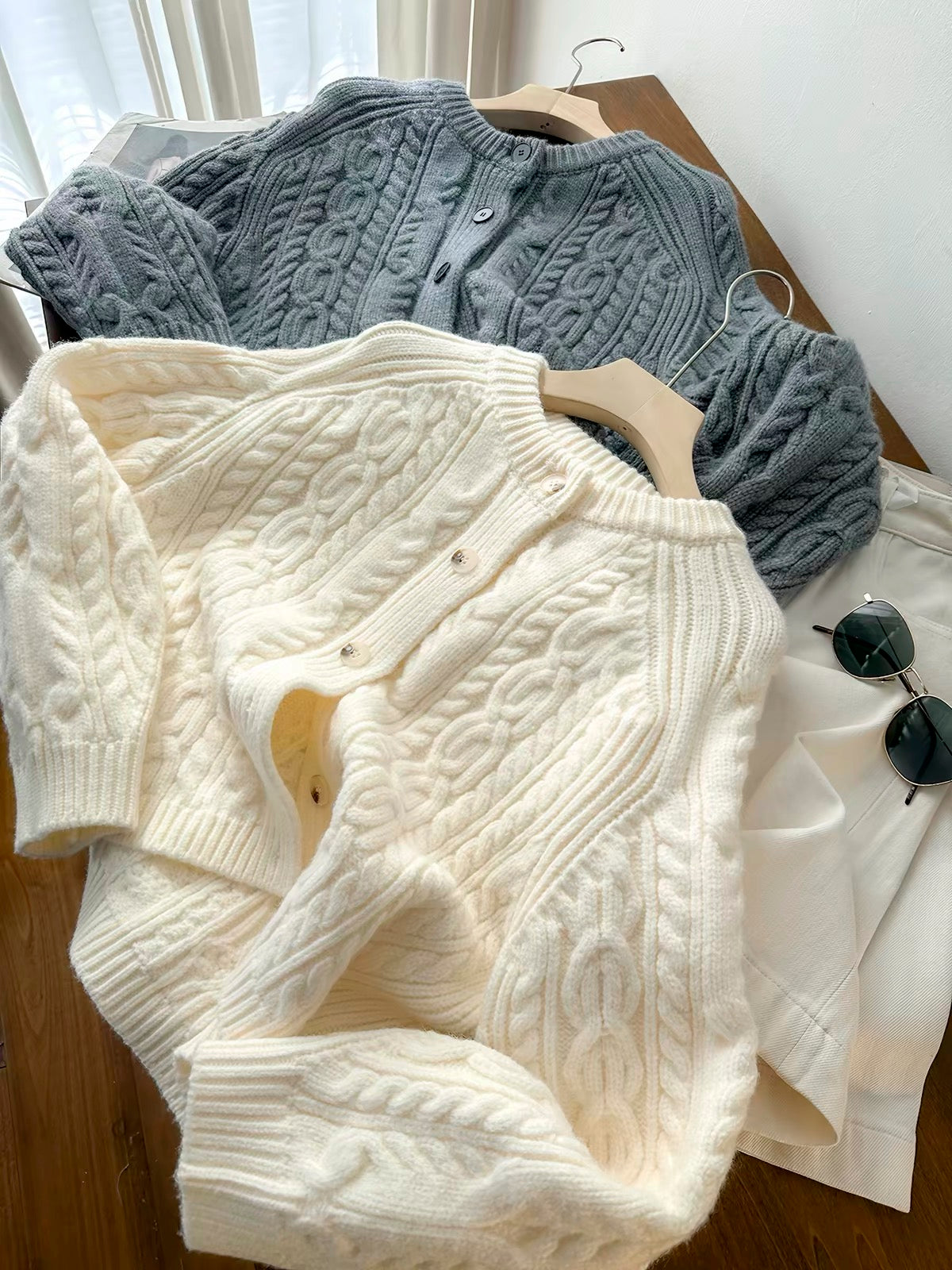 Ivory Cable Knit Vest