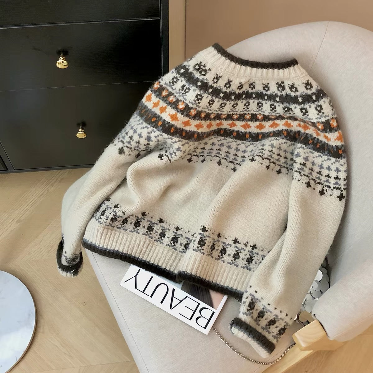 Cozy Fair Isle Knit Cardigan