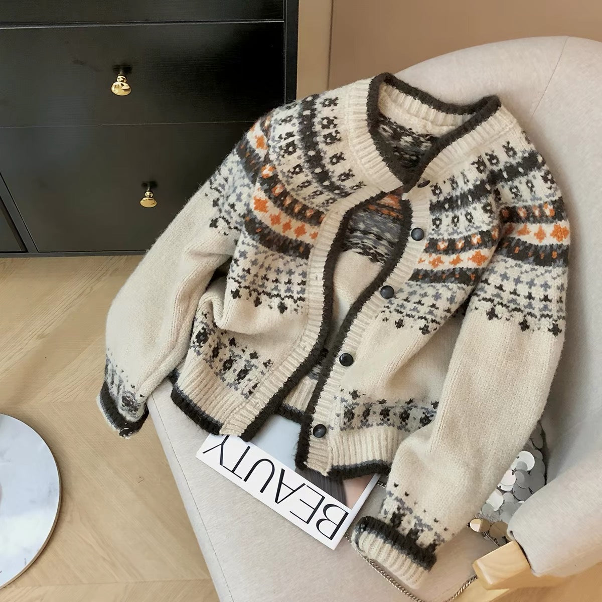Cozy Fair Isle Knit Cardigan