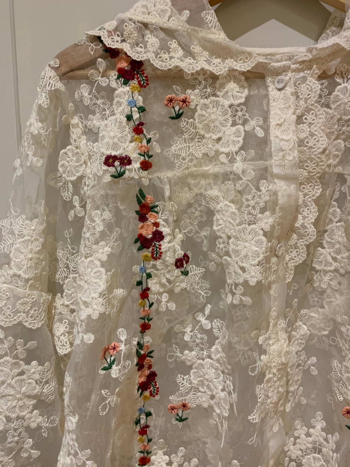 Lace embroidered blouse