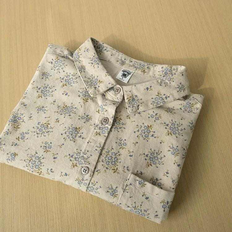 Soft Floral Button-Up Blouses