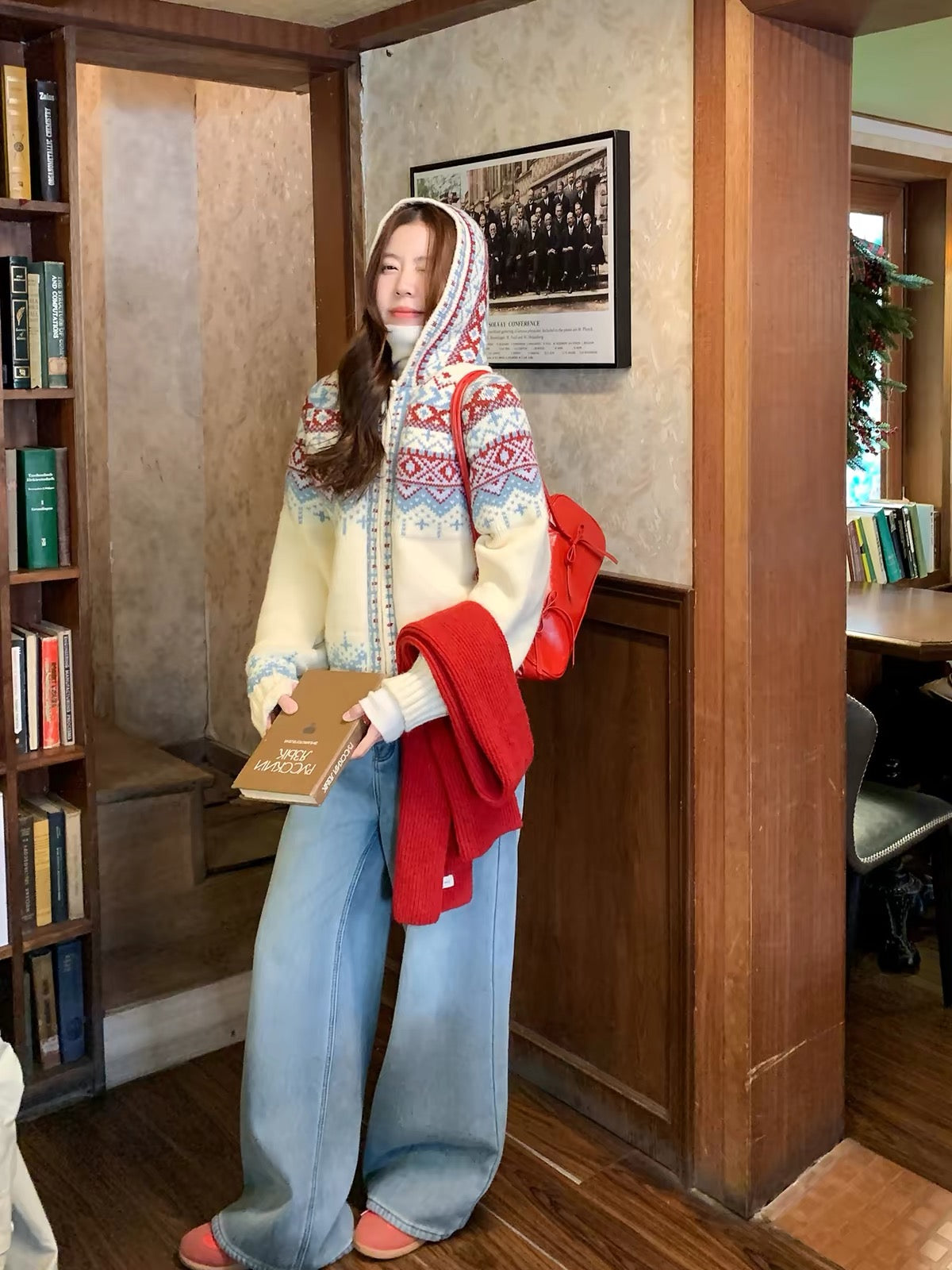 Nordic Cozy Knit Hoodie