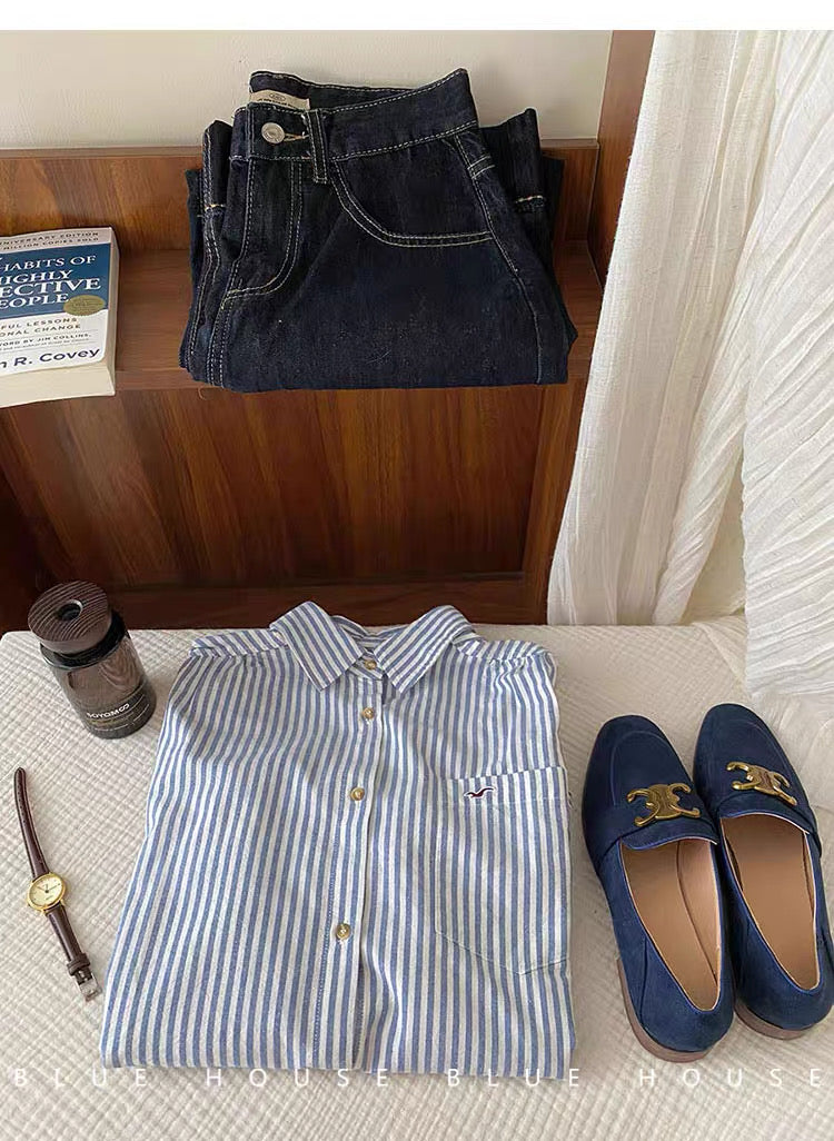 Classic Striped Cotton Shirts for Women✨