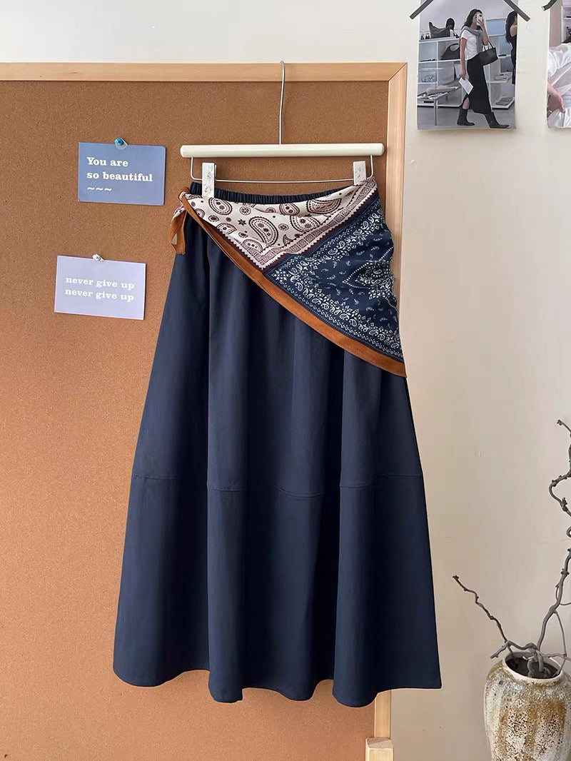 Chic Casual Midi Skirts with Bandana Detail ✨
