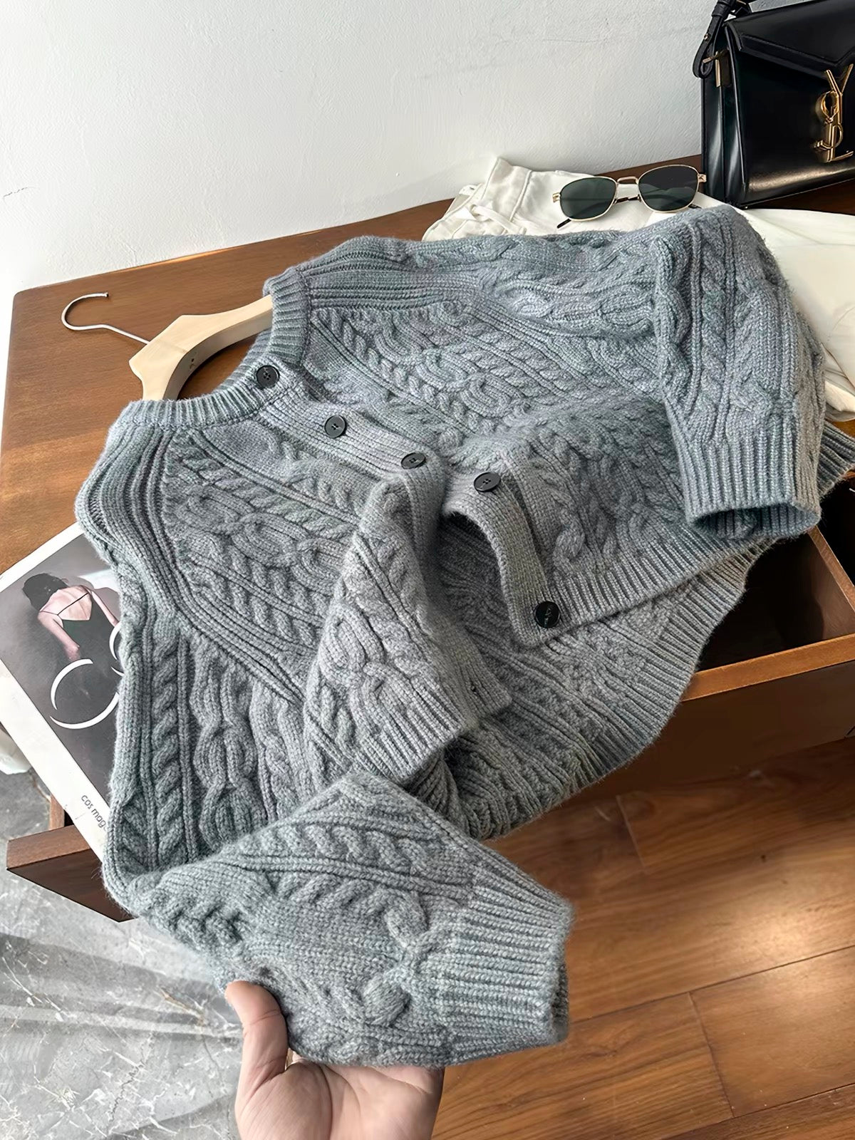Ivory Cable Knit Vest