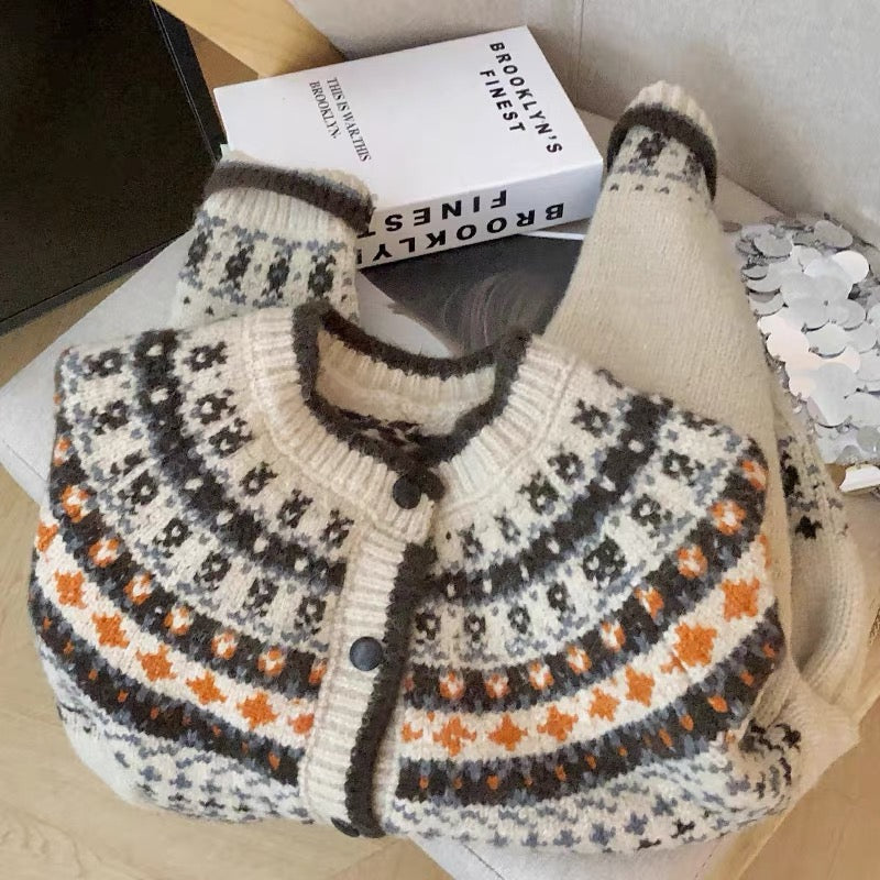 Cozy Fair Isle Knit Cardigan