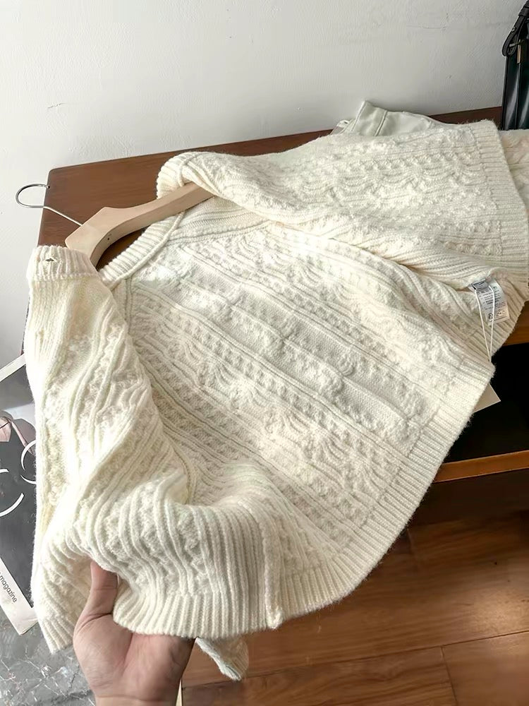 Ivory Cable Knit Vest