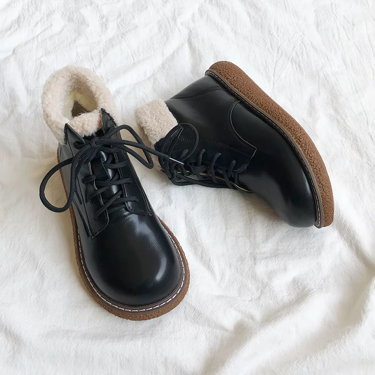 Cozy Lace-Up Boots