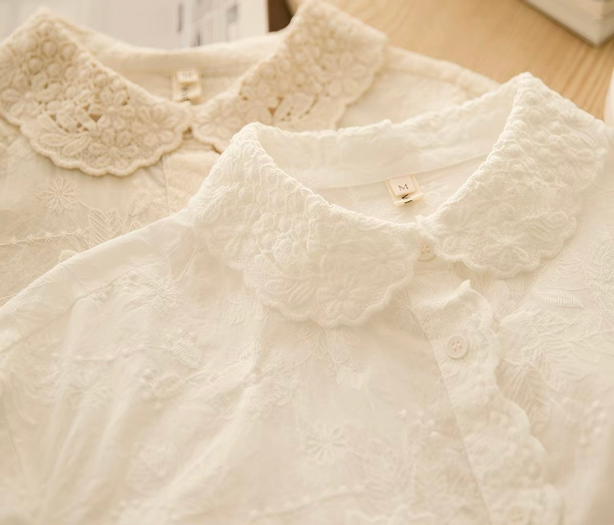 Elegant embroidered cotton blouse