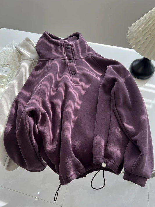 Cozy High-Neck Fleece Hoodie✨