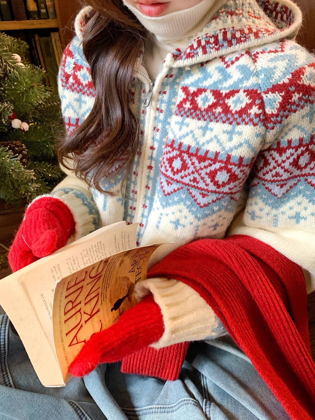 Nordic Cozy Knit Hoodie