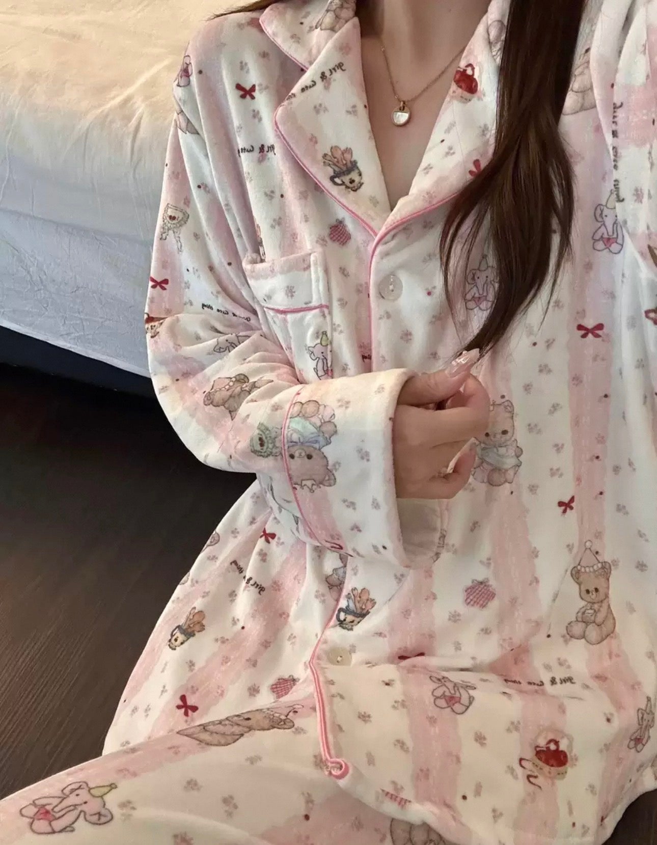 “Soft Teddy Dreams Pajama Set”🧸💕