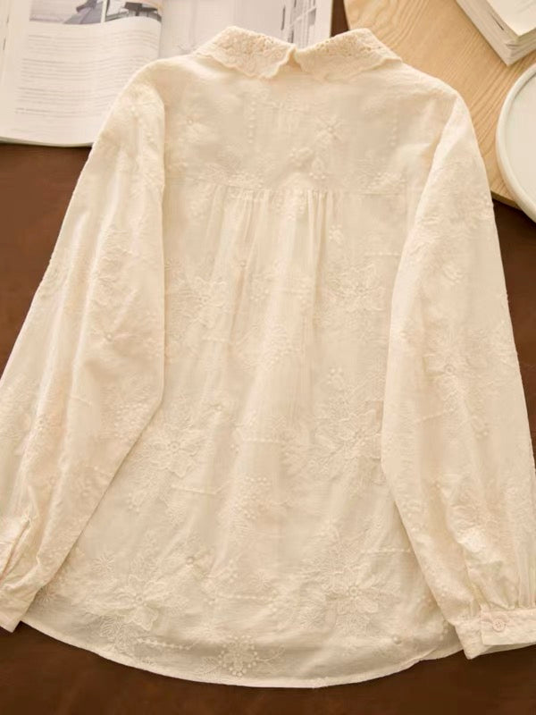 Elegant embroidered cotton blouse