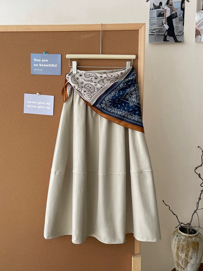 Chic Casual Midi Skirts with Bandana Detail ✨