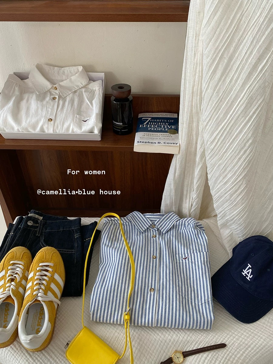 Classic Striped Cotton Shirts for Women✨