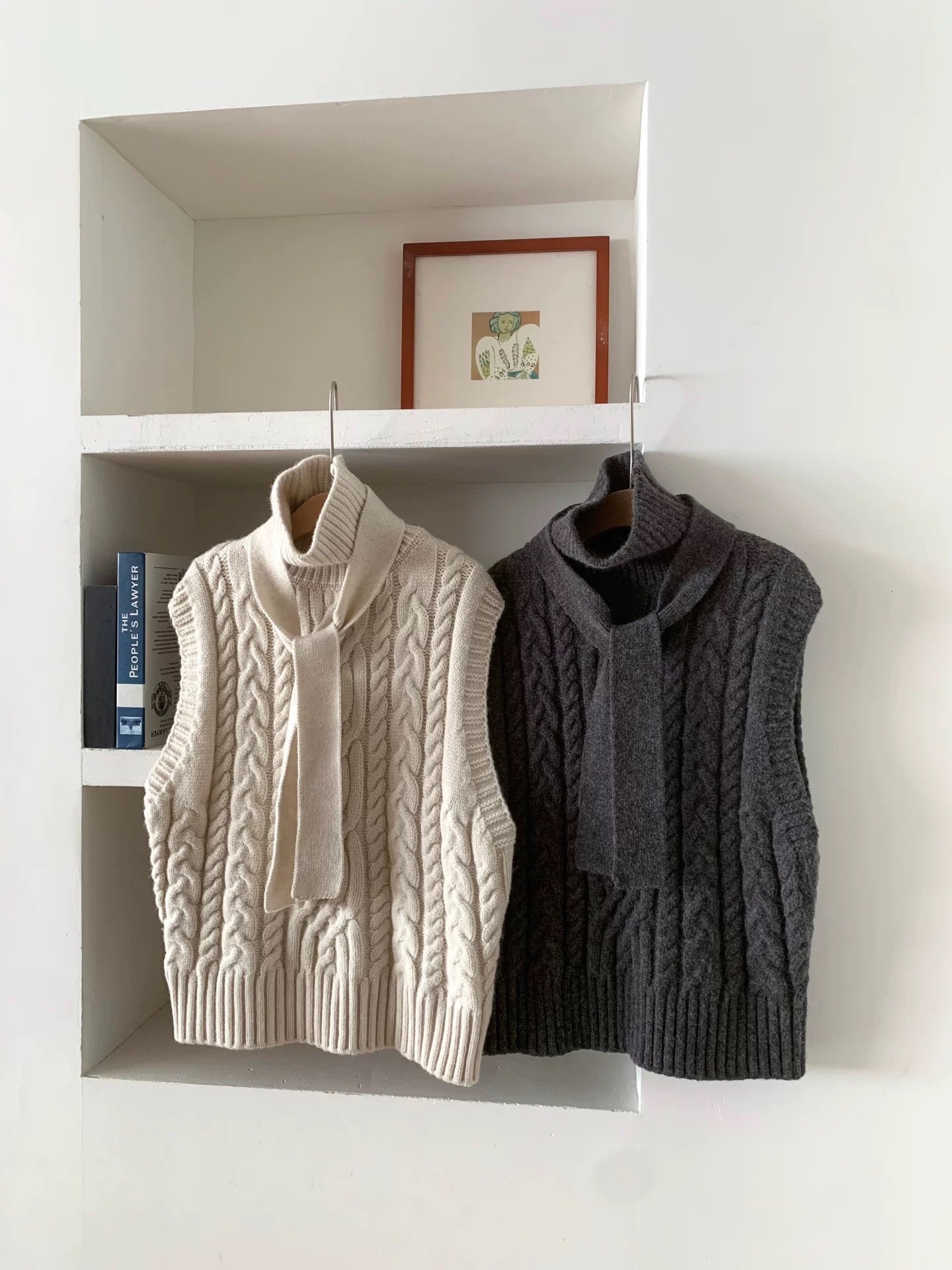 Cable Knit Sleeveless Turtleneck Vest✨