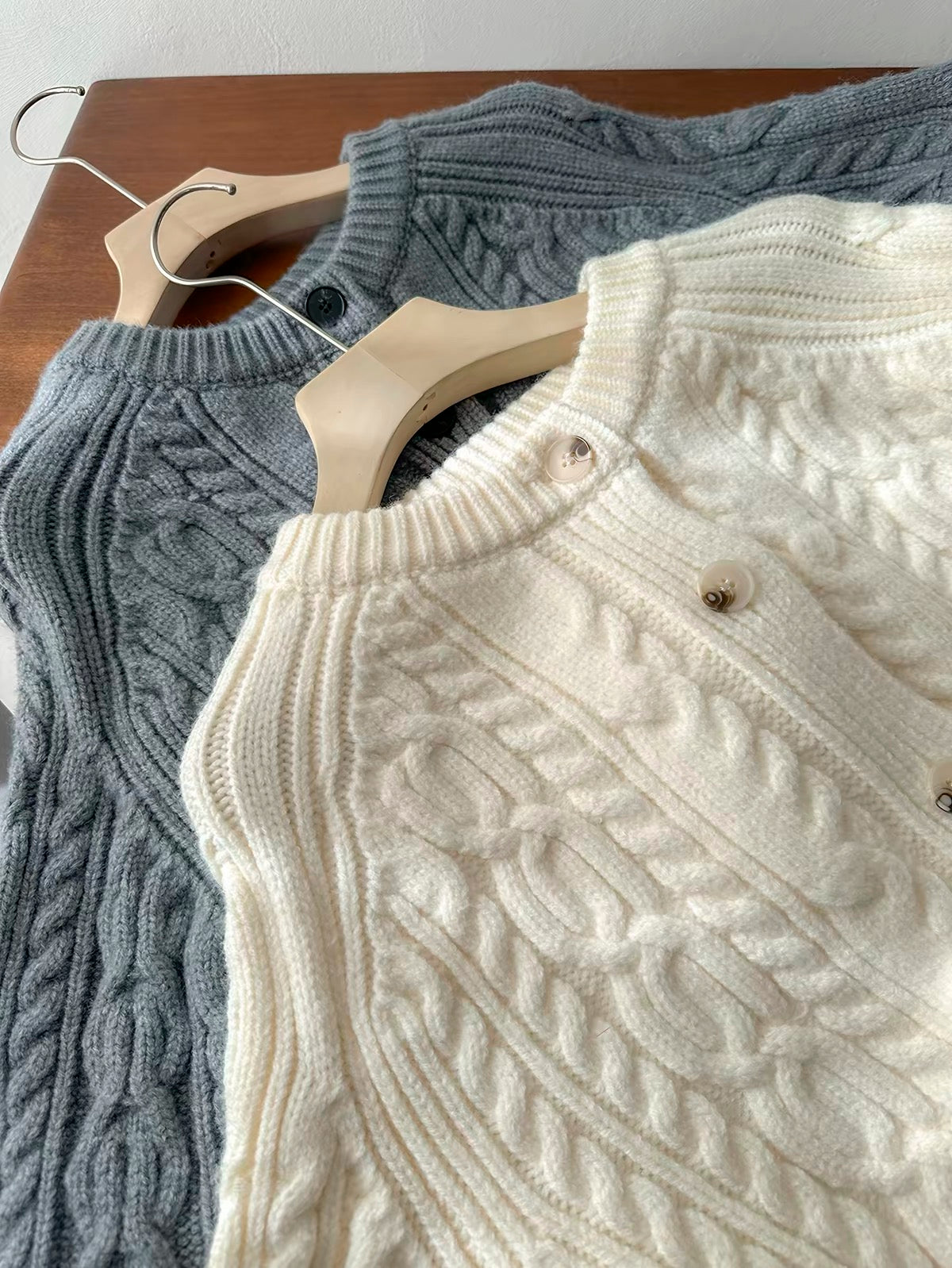 Ivory Cable Knit Vest